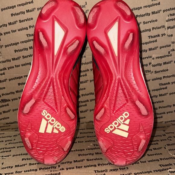 Adidas Icon Bounce Baseball Cleats Mens Size 10.5 Red White